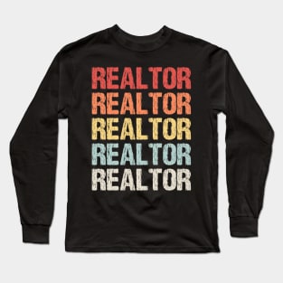 Realtor Vintage Fathers Day Gift Funny Retro Vintage Long Sleeve T-Shirt